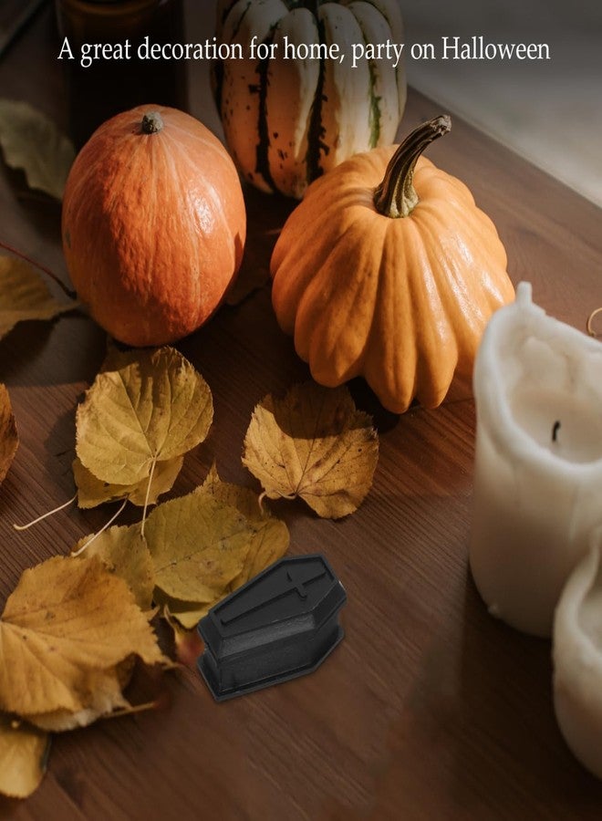 SHINEOFI Halloween Coffin Decor Black Plastic Coffin Ornament Spooky Halloween Prop for Haunted Houses Parties and Creative Pranks, 2.08 Inch - Image 4